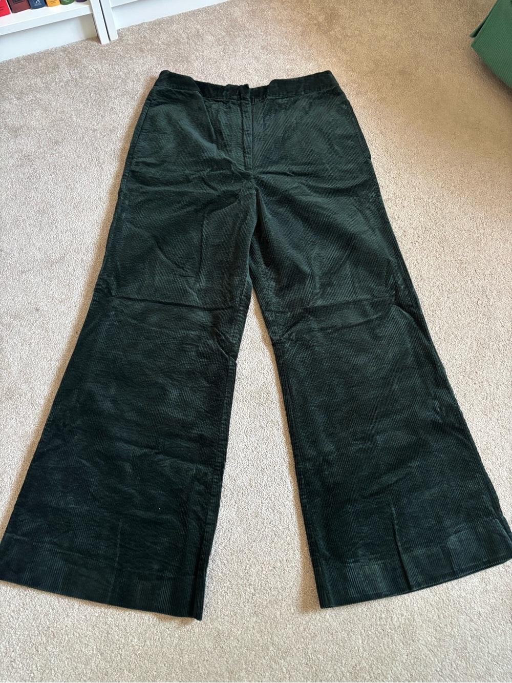 Kate Spade New York Green Corduroy Wide Leg Pants Size 12
